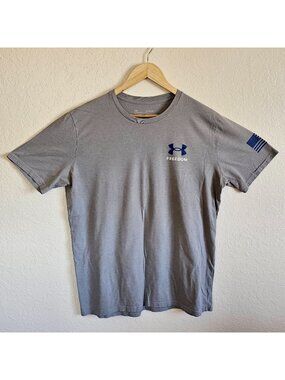 Under Armour XL Mens Gray Freedom Short Sleeve T-Shirt Flag